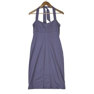 Athleta Sizzle Halter Dress Sz 4 Purple Lavender Athletic Stretch Shelf Bra‎